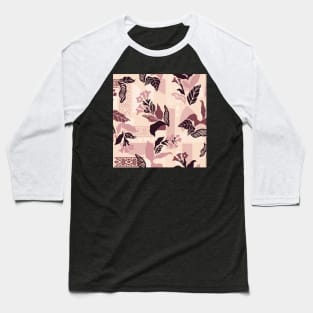 Pink Solid Shapes and Flowers Baseball T-Shirt